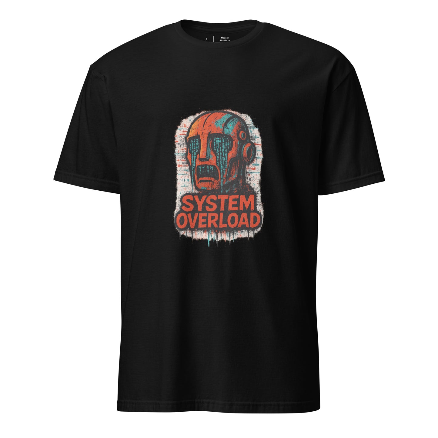 System Overload - Grunge Graffiti - Short-Sleeve Unisex T-Shirt - Graphic Tee - Black - Front
