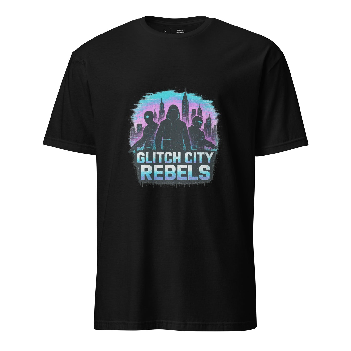 Glitch City Rebels - Digital Attitude - Short-Sleeve Unisex T-Shirt - Graphic Tee - Black - Front
