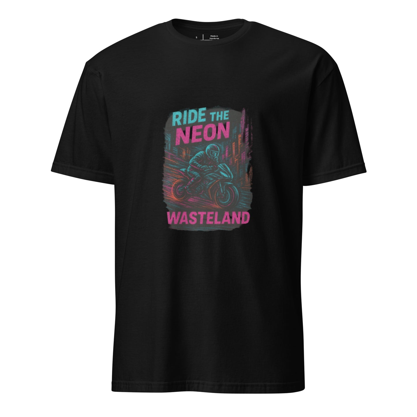 Neon Wasteland - Motion Blur - Short-Sleeve Unisex T-Shirt - Graphic Tee - Black - Front