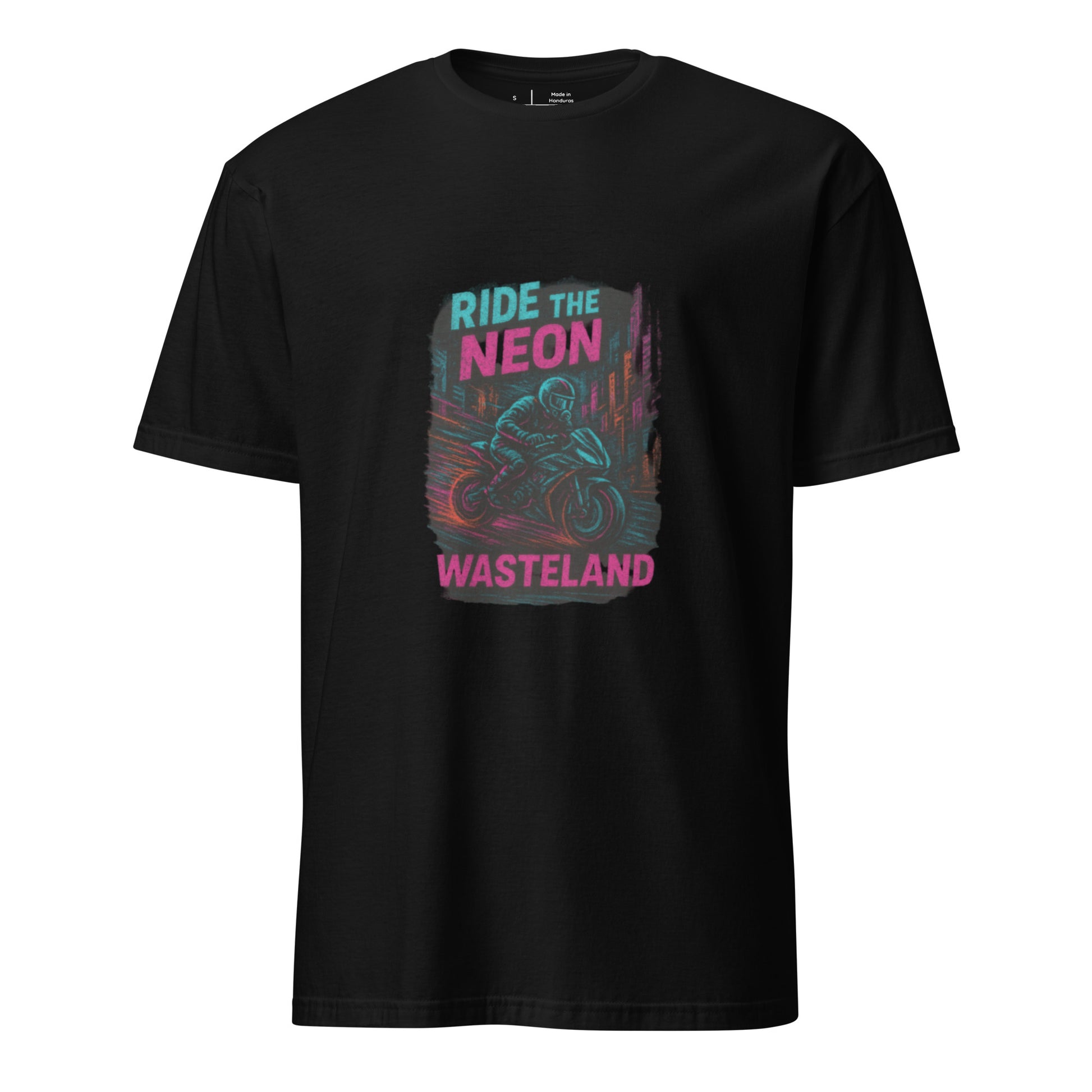 Neon Wasteland - Motion Blur - Short-Sleeve Unisex T-Shirt - Graphic Tee - Black - Front