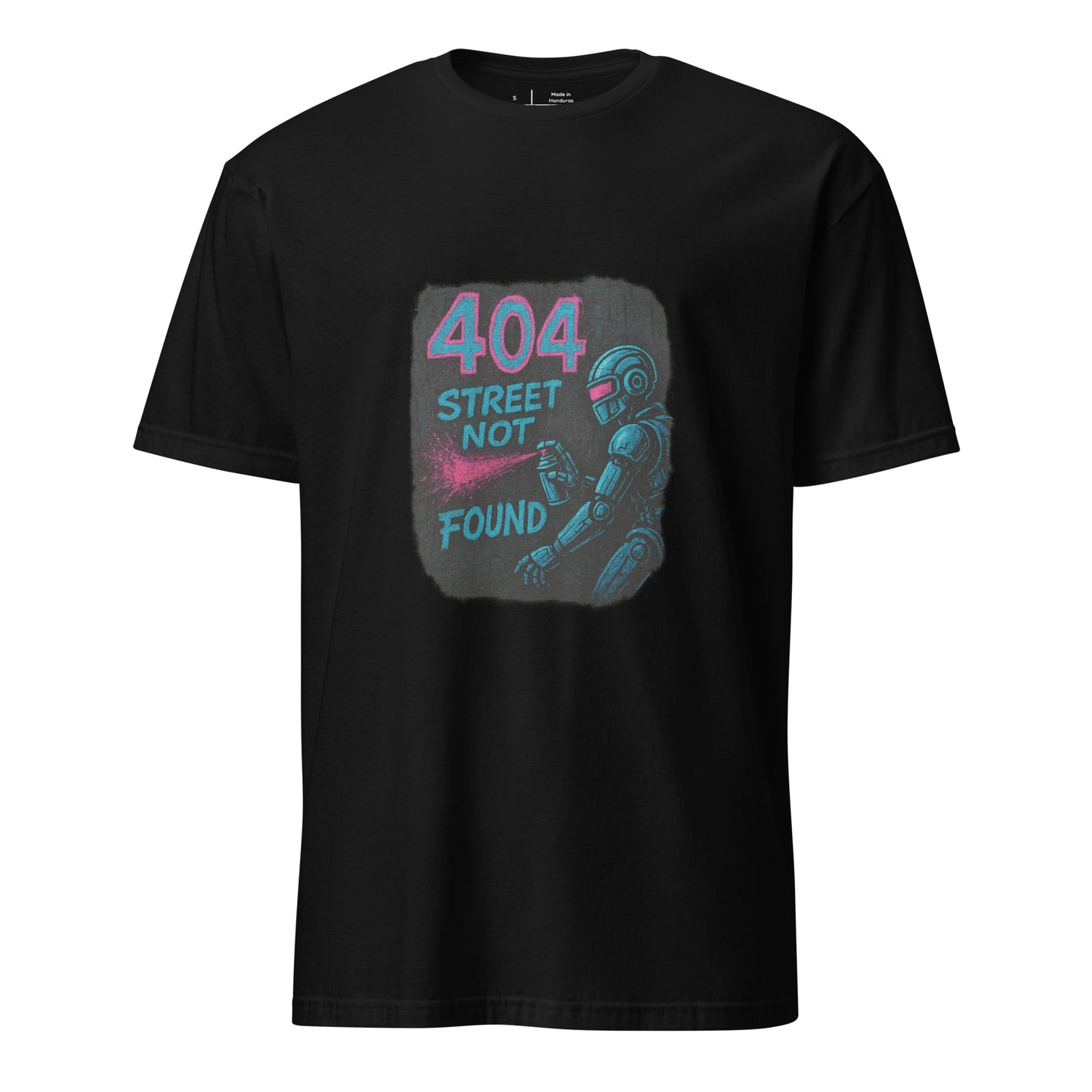404 Street Not Found - Urban Glitch - Short-Sleeve Unisex T-Shirt - Graphic Tee - Black - Front