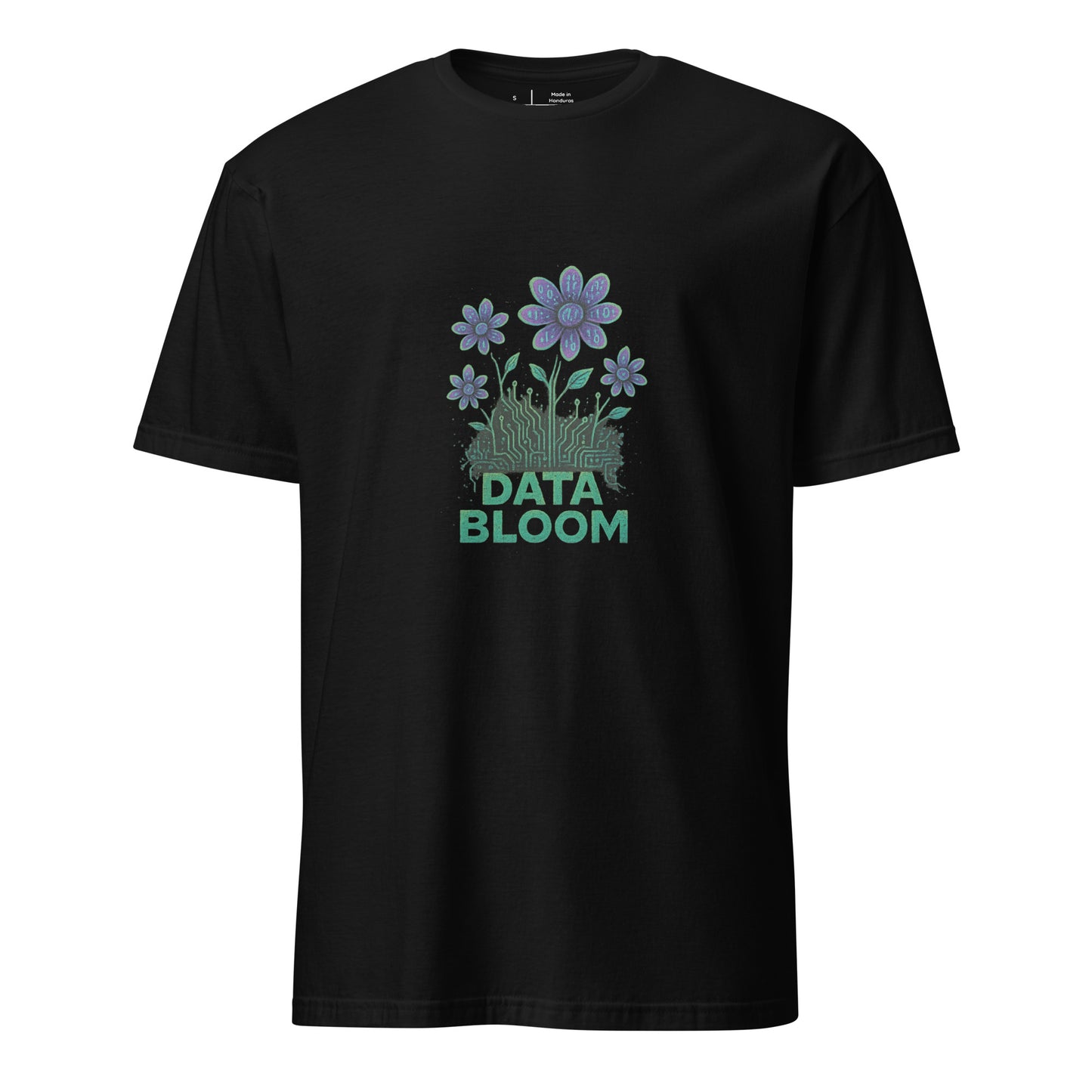 Data Bloom - Digital Fusion - Short-Sleeve Unisex T-Shirt - Graphic Tee - Black - Front