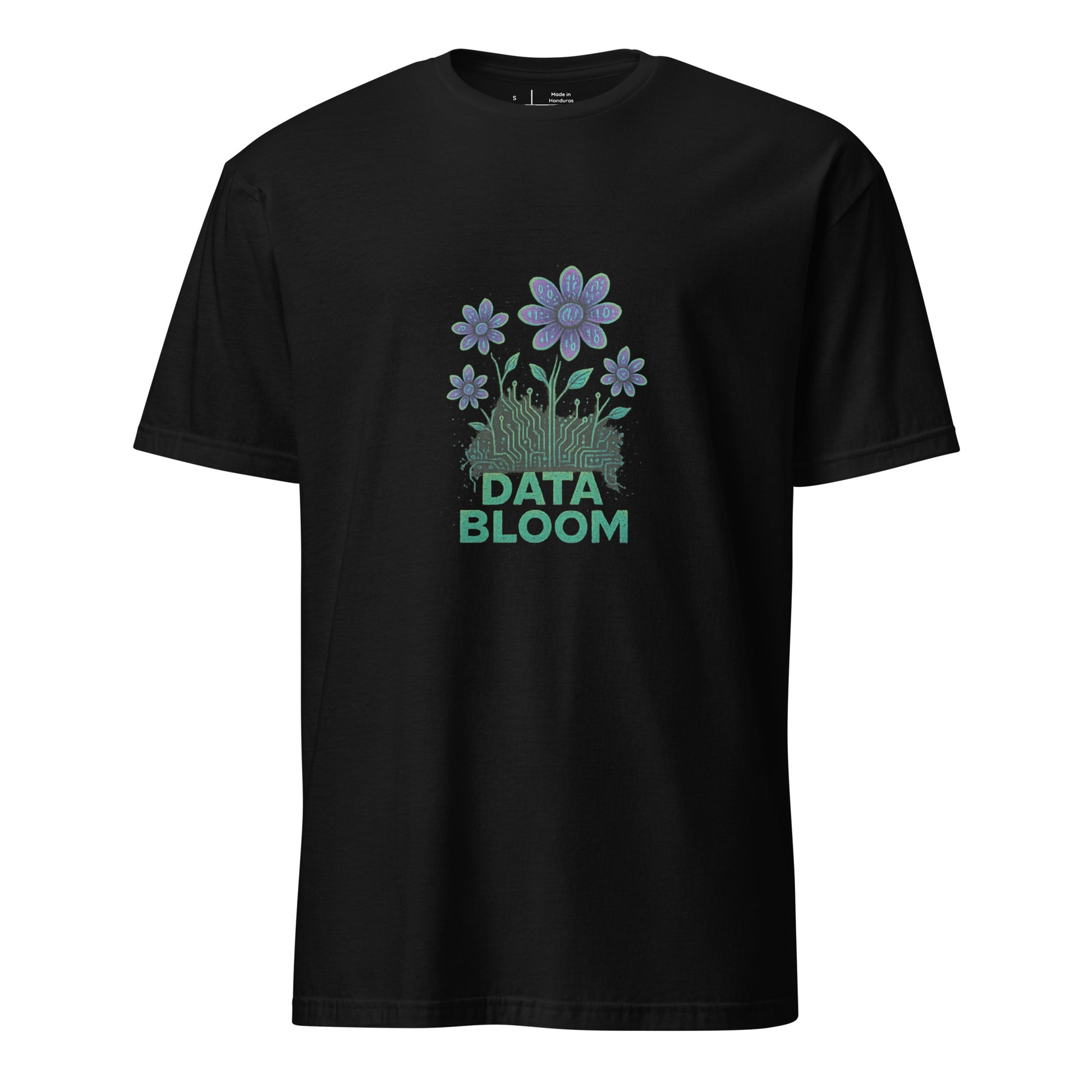 Data Bloom - Digital Fusion - Short-Sleeve Unisex T-Shirt - Graphic Tee - Black - Front