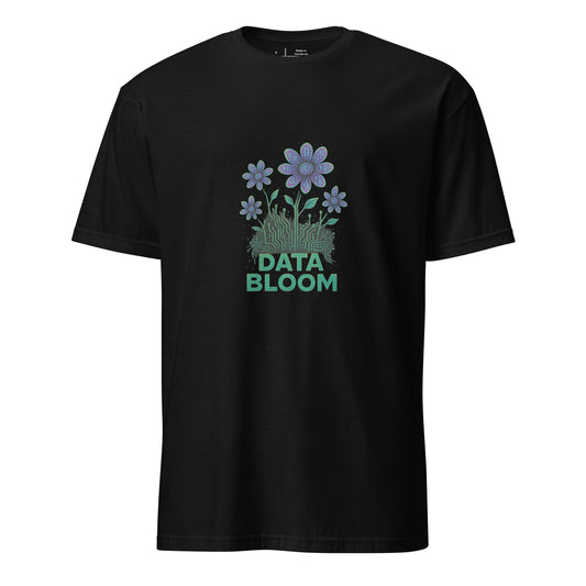 Data Bloom - Digital Fusion - Short-Sleeve Unisex T-Shirt - Graphic Tee - Black - Front