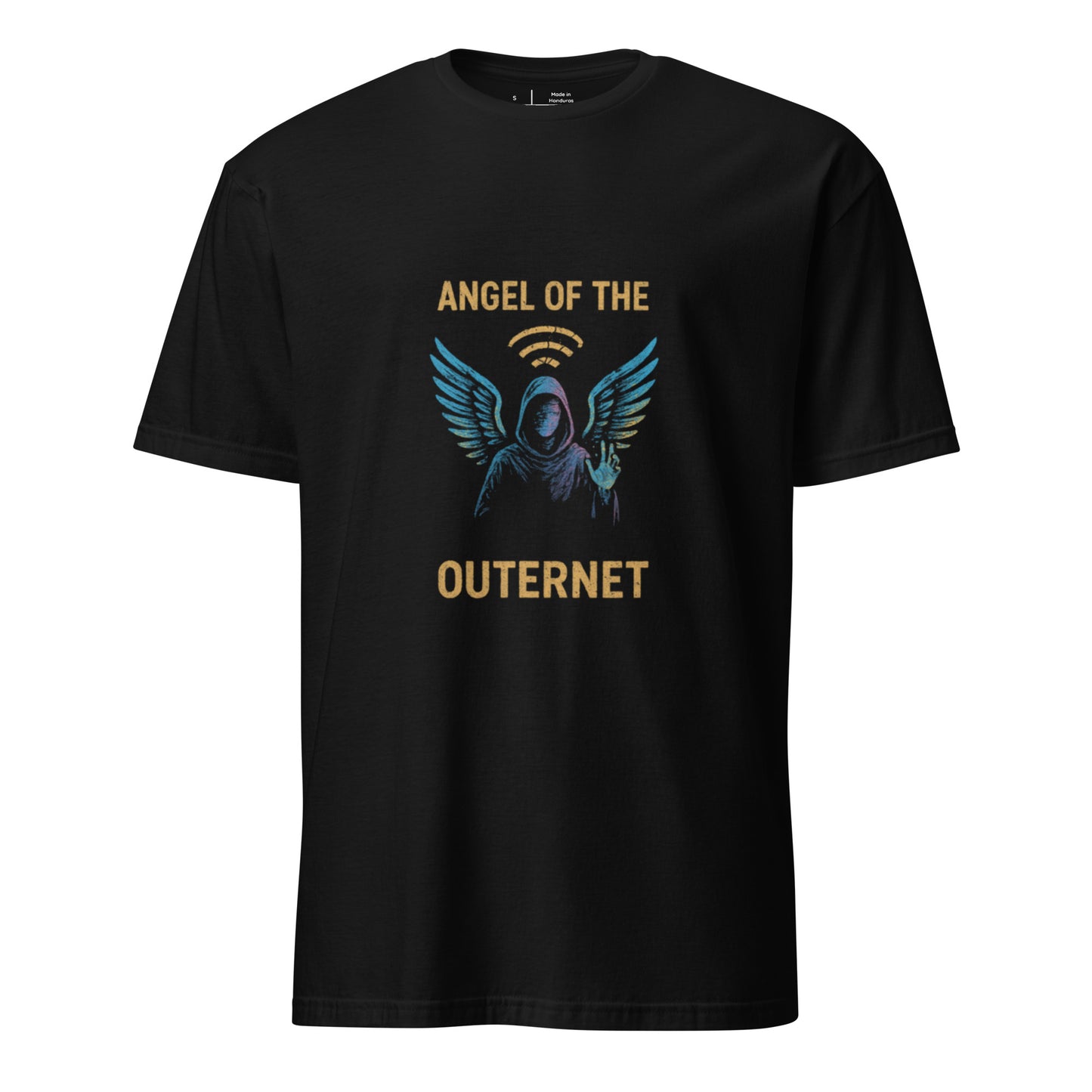 Angel of the Outernet - Winged Hope - Short-Sleeve Unisex T-Shirt - Graphic Tee - Black - Front