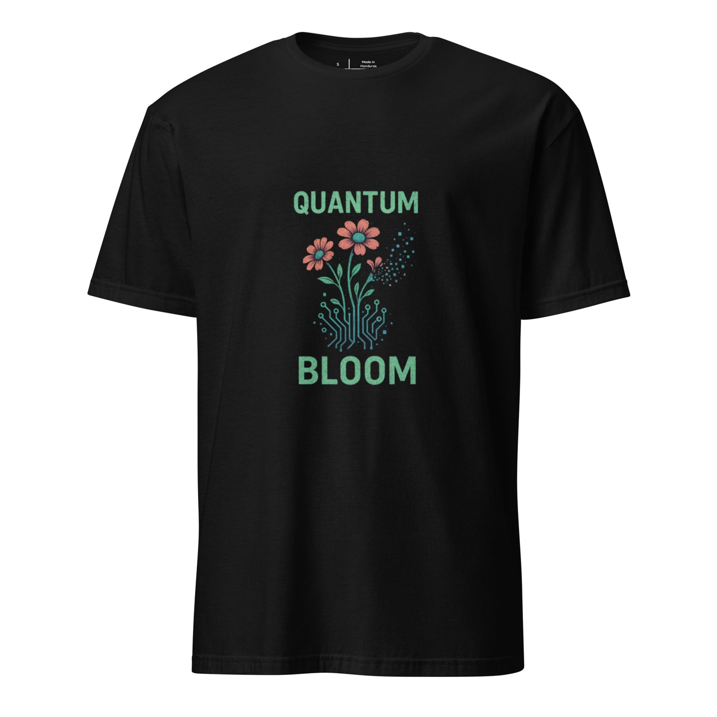 Quantum Bloom - Cyber Growth - Short-Sleeve Unisex T-Shirt - Graphic Tee - Black - Front