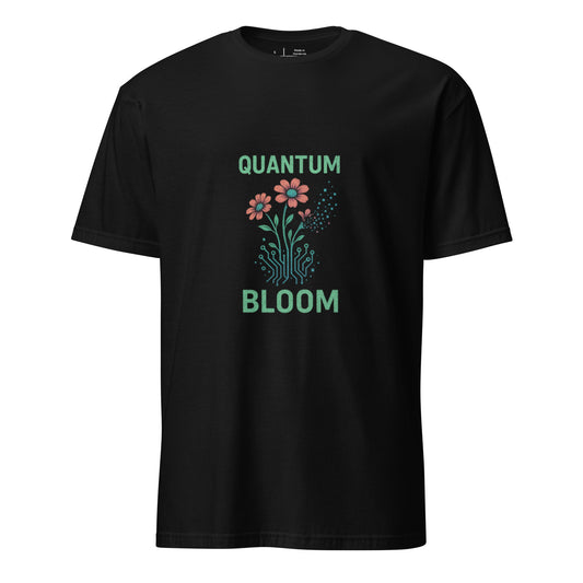 Quantum Bloom - Cyber Growth - Short-Sleeve Unisex T-Shirt - Graphic Tee - Black - Front