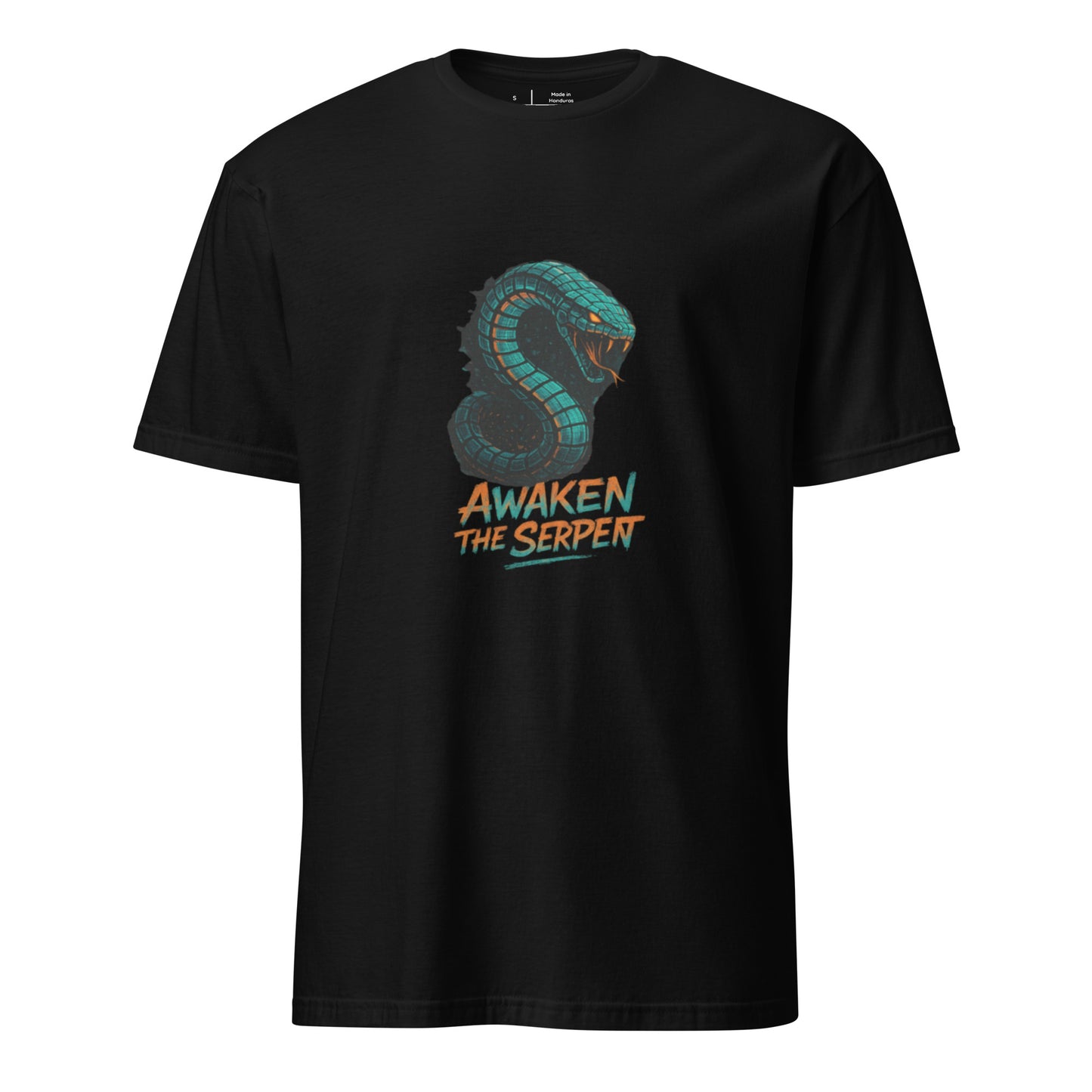 Cyber Serpent - Digital Awakening - Short-Sleeve Unisex T-Shirt - Graphic Tee - Black - Front