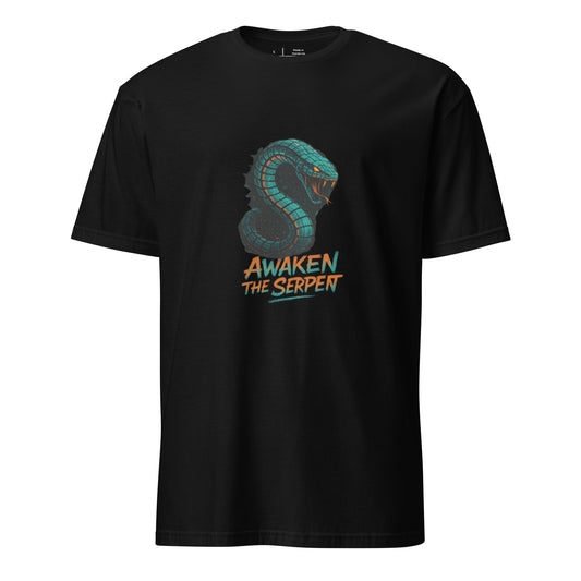 Cyber Serpent - Digital Awakening - Short-Sleeve Unisex T-Shirt - Graphic Tee - Black - Front