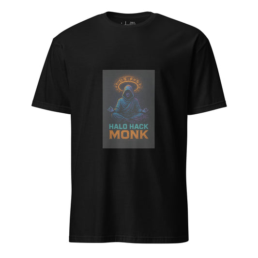 Halo Hack Monk - Digital Calm - Short-Sleeve Unisex T-Shirt - Graphic Tee - Black - Front