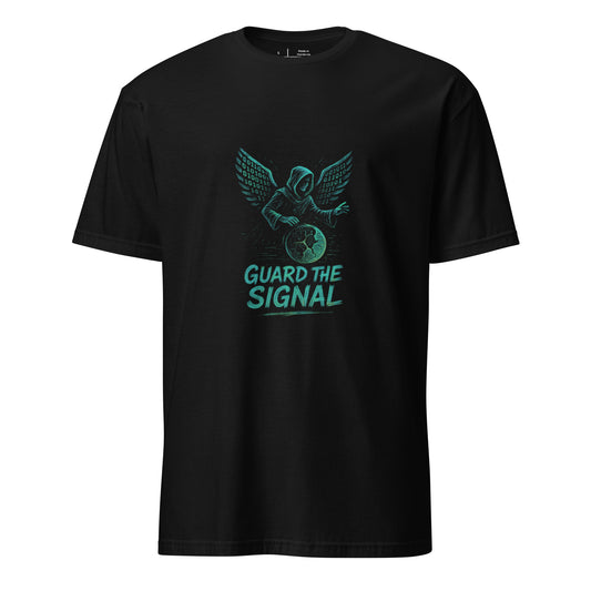 Binary Wing Shepherd - Digital Guardian - Short-Sleeve Unisex T-Shirt - Graphic Tee - Black - Front