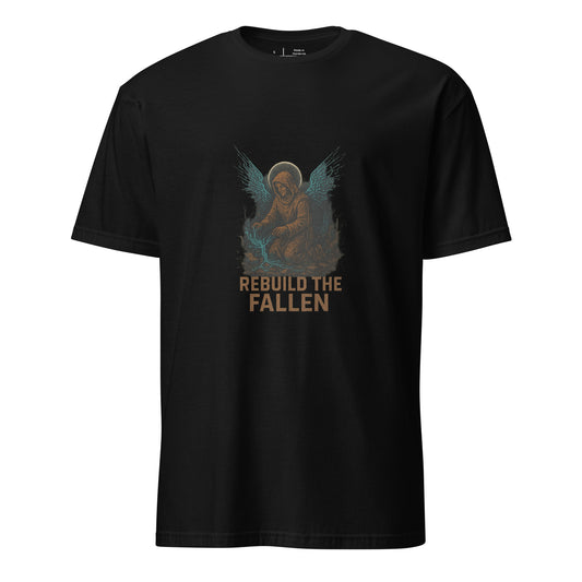 Digital Saint of Ruins - Cyber Faith - Short-Sleeve Unisex T-Shirt - Graphic Tee - Black - Front