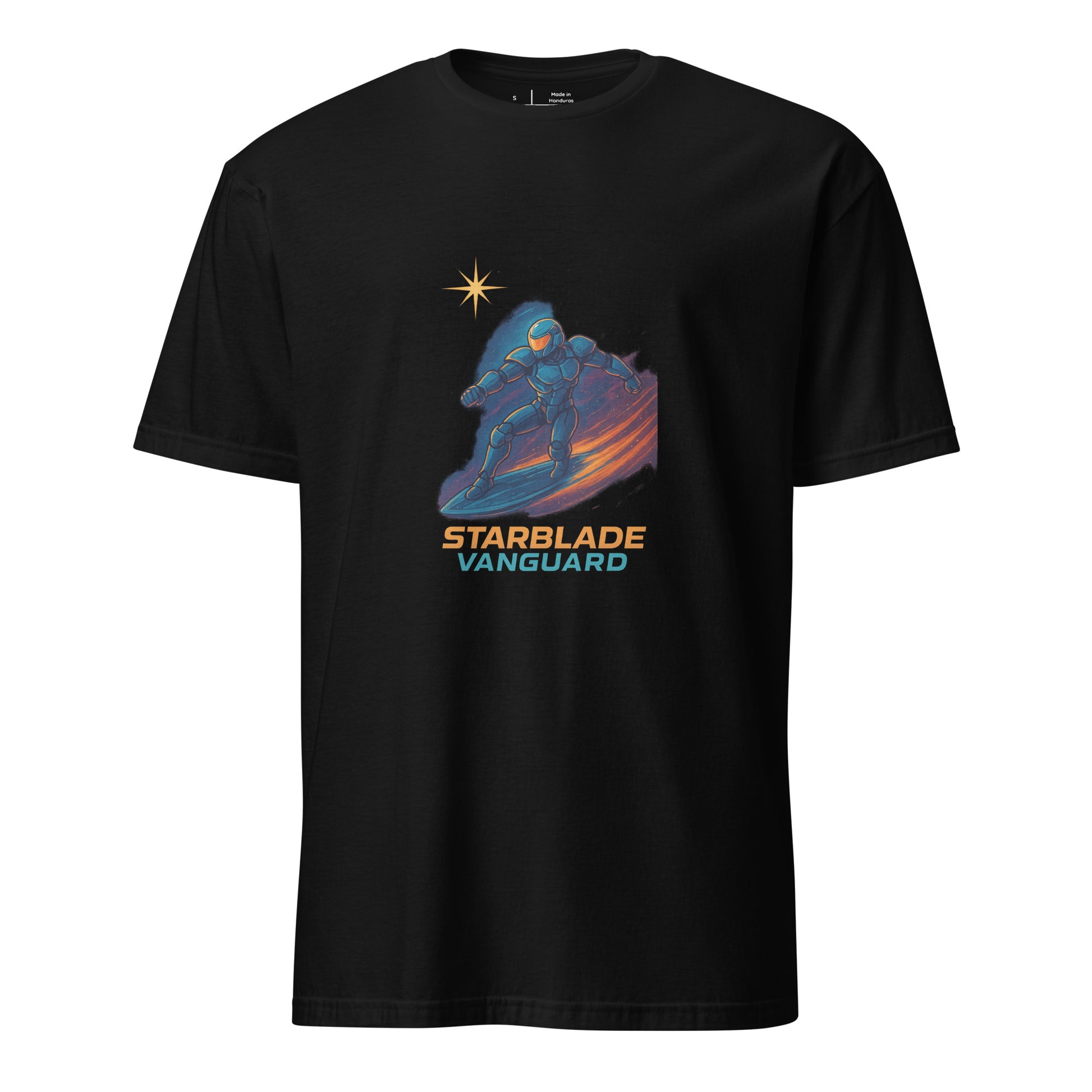 Starblade Vanguard - Cosmic Hero - Short-Sleeve Unisex T-Shirt - Graphic Tee - Black - Front