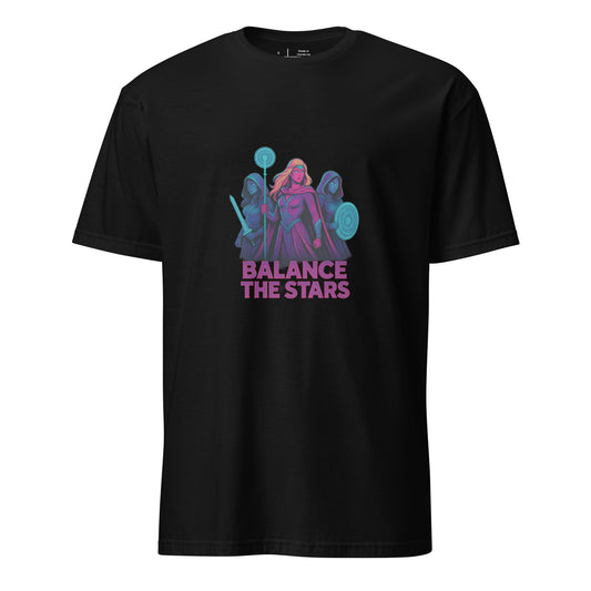 Galaxy Spirit Sisterhood - Neon Pop Warriors - Short-Sleeve Unisex T-Shirt - Graphic Tee - Black - Front