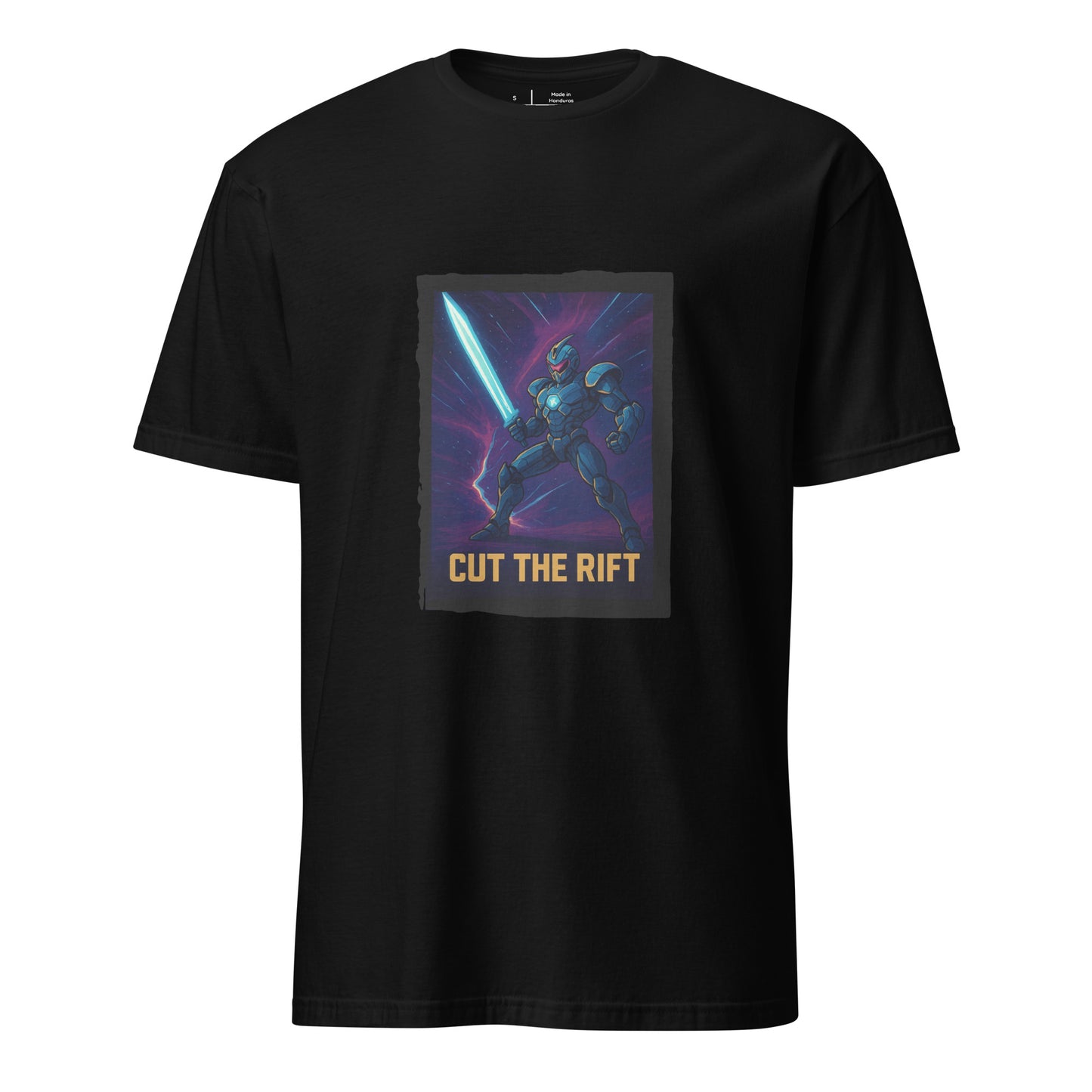 Photon Rift Warrior – Dimensional Blade Champion - Short-Sleeve Unisex T-Shirt - Graphic Tee - Black - Front
