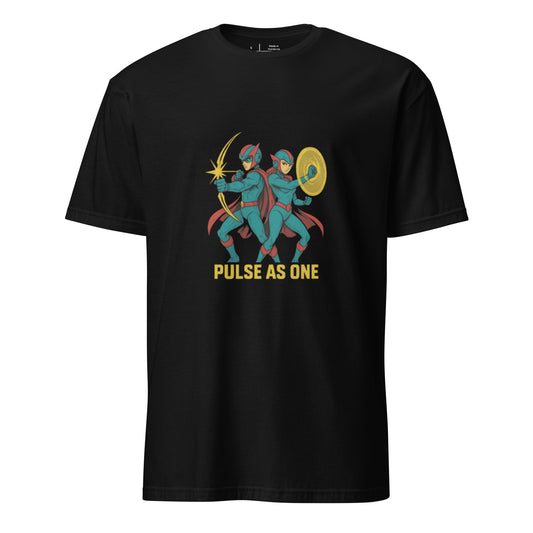 Starpulse Vanguard Twins – “Pulse as One.” - Short-Sleeve Unisex T-Shirt - Graphic Tee - Black - Front