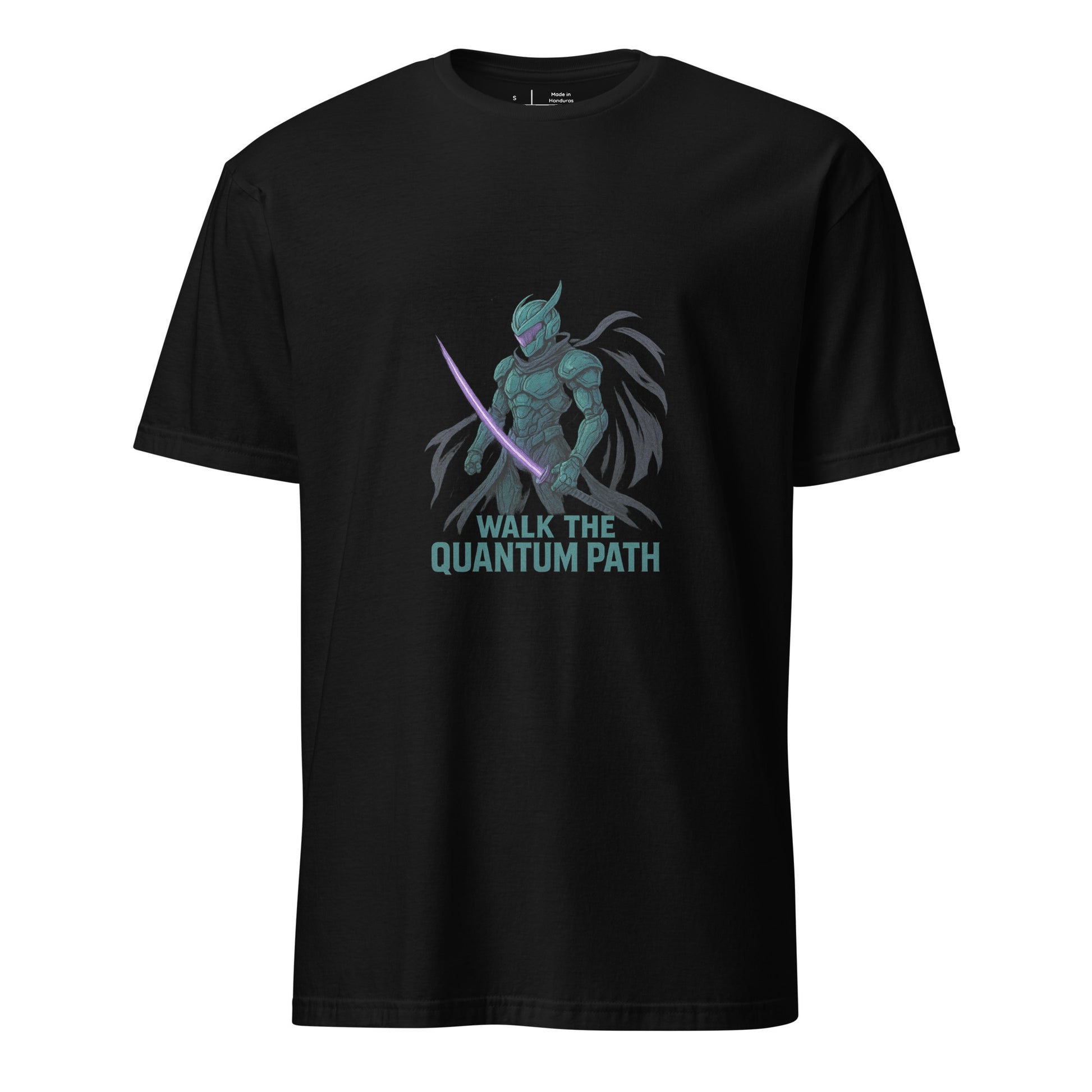 Quantum Ronin Vanguard – “Walk the Quantum Path.” - Short-Sleeve Unisex T-Shirt - Graphic Tee - Black - Front