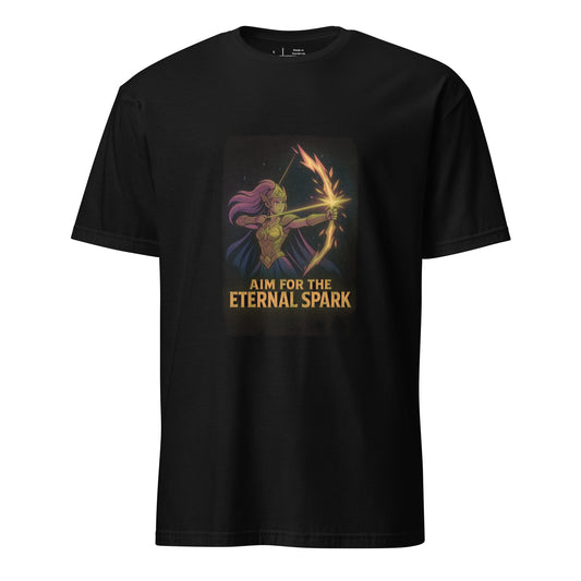 Solar Nova Huntress – “Aim for the Eternal Spark.” - Short-Sleeve Unisex T-Shirt - Graphic Tee - Black - Front