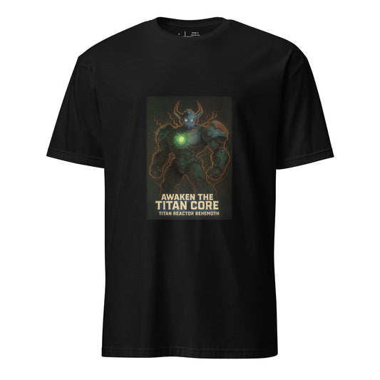 Titan Reactor Behemoth – “Awaken the Titan Core.” - Short-Sleeve Unisex T-Shirt - Graphic Tee - Black - Front