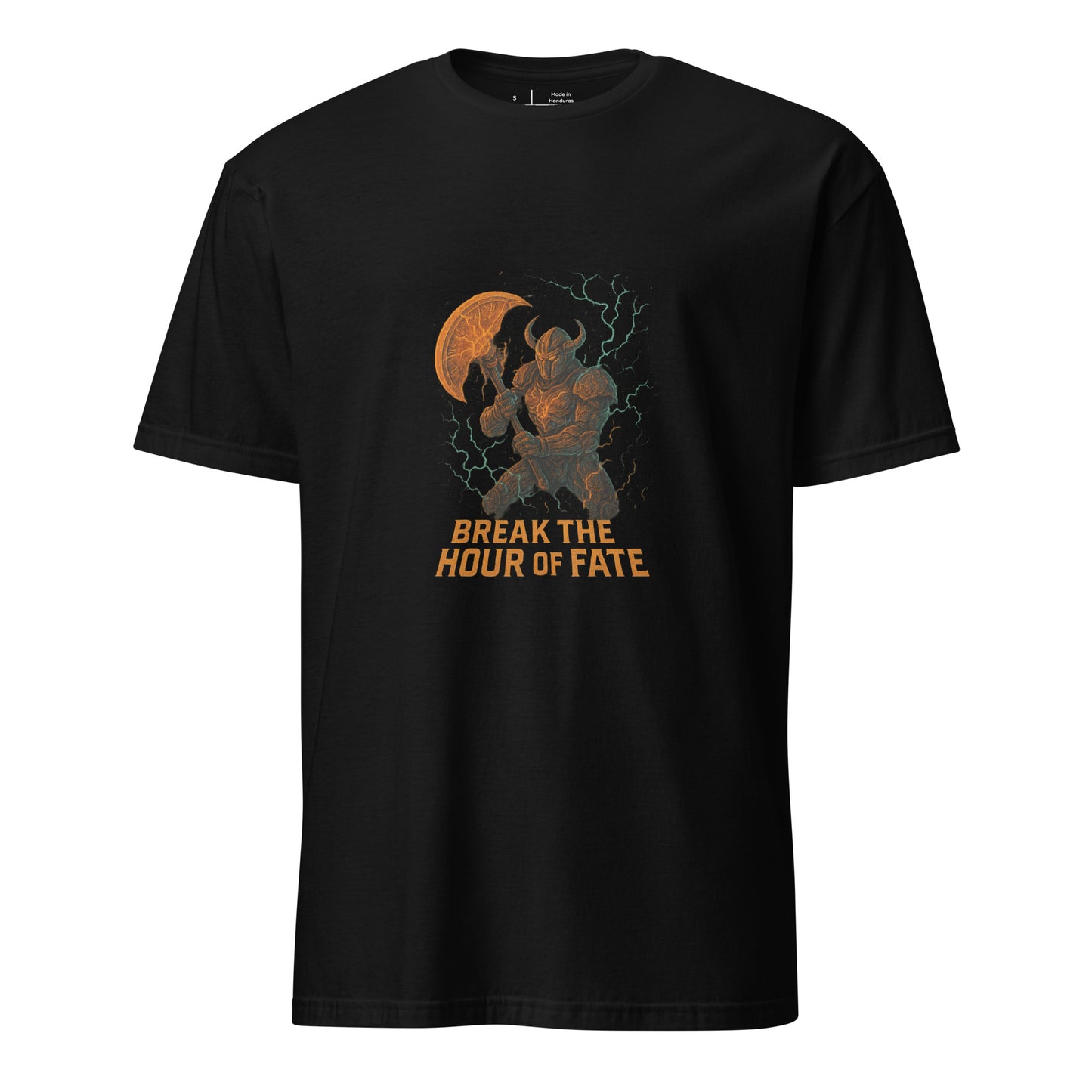 Chrono Forge Berserker – “Break the Hour of Fate.” - Short-Sleeve Unisex T-Shirt - Graphic Tee - Black - Front