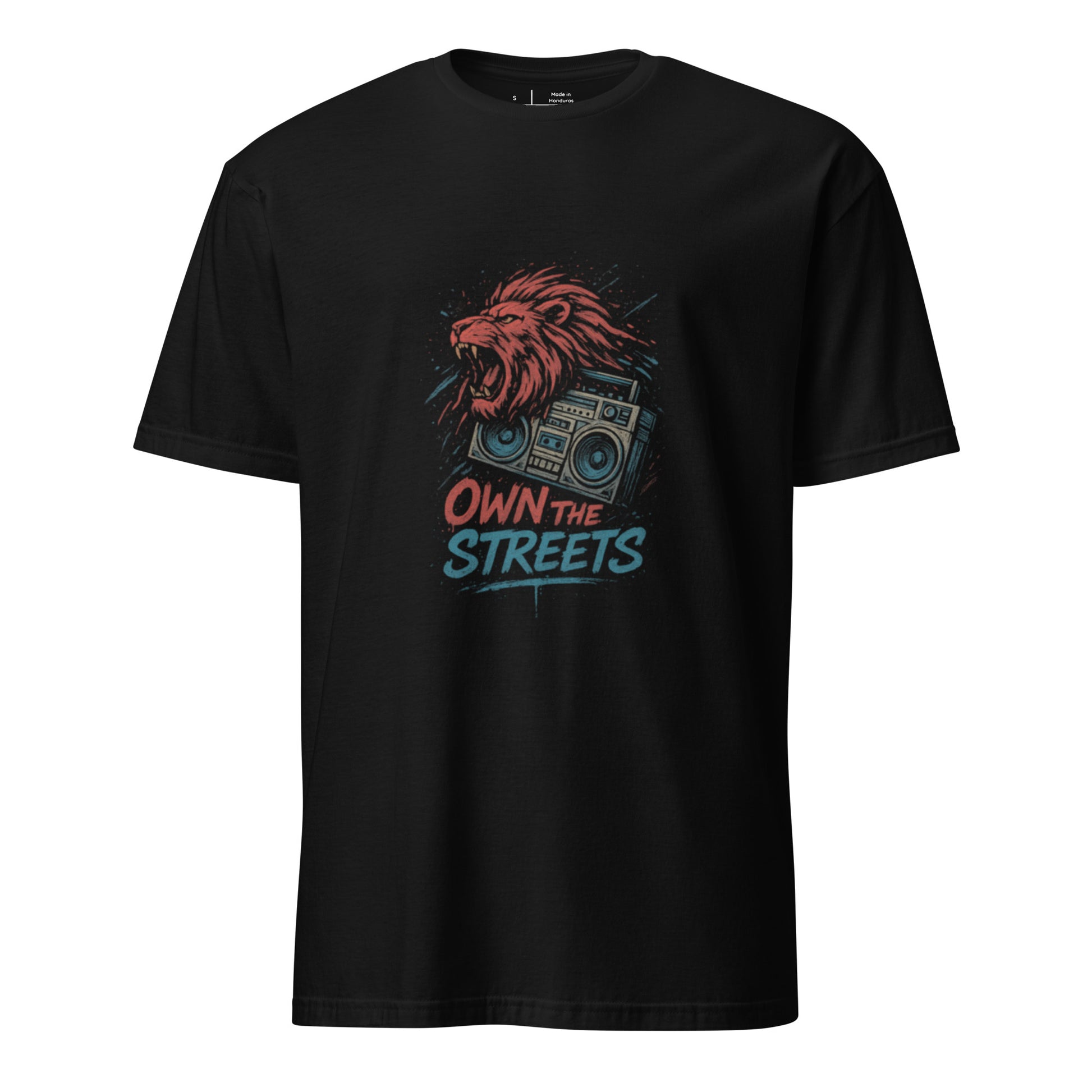 Concrete Jungle Rhythm – “Own the Streets.” - Short-Sleeve Unisex T-Shirt - Graphic Tee - Black - Front