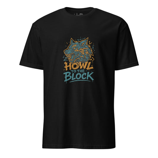 Graffiti Wolf Syndicate – Howl to the Block - Short-Sleeve Unisex T-Shirt - Graphic Tee - Black - Front