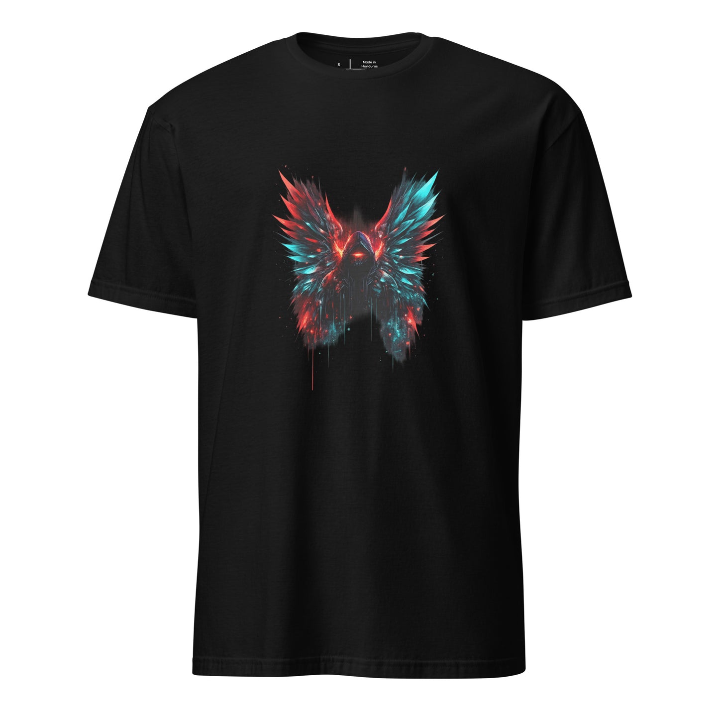 Digital Seraph Riot – Cyber Energy - Short-Sleeve Unisex T-Shirt - Graphic Tee - Black - Front