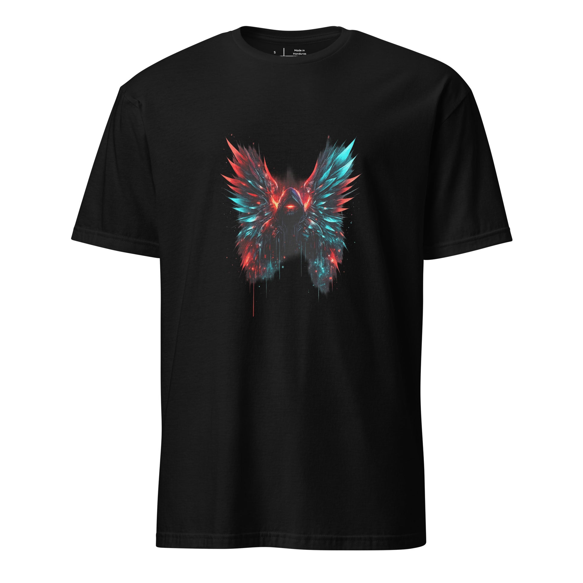 Digital Seraph Riot – Cyber Energy - Short-Sleeve Unisex T-Shirt - Graphic Tee - Black - Front