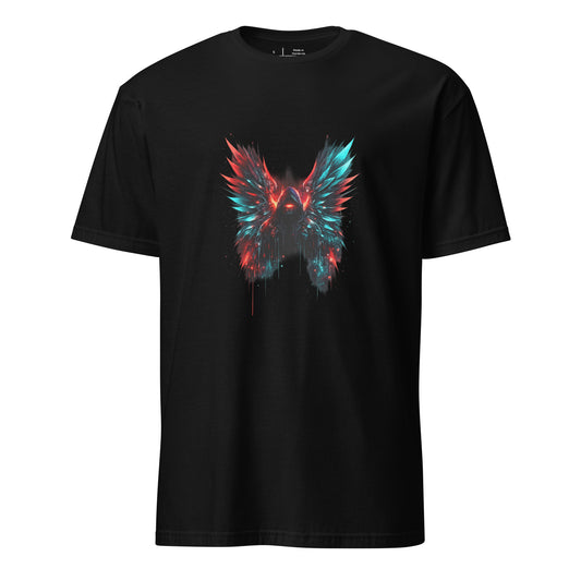 Digital Seraph Riot – Cyber Energy - Short-Sleeve Unisex T-Shirt - Graphic Tee - Black - Front