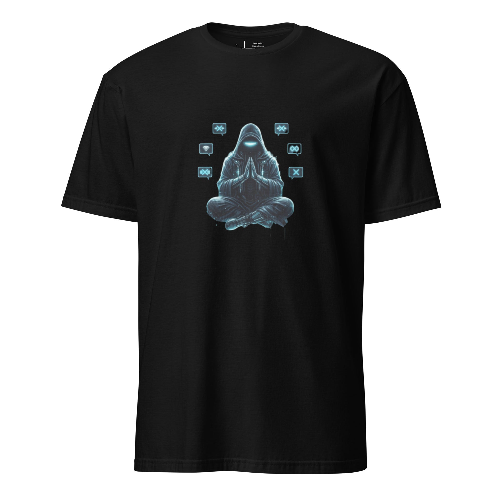 Digital Monk - Cyber Streetwear - Short-Sleeve Unisex T-Shirt - Graphic Tee - Black - Front
