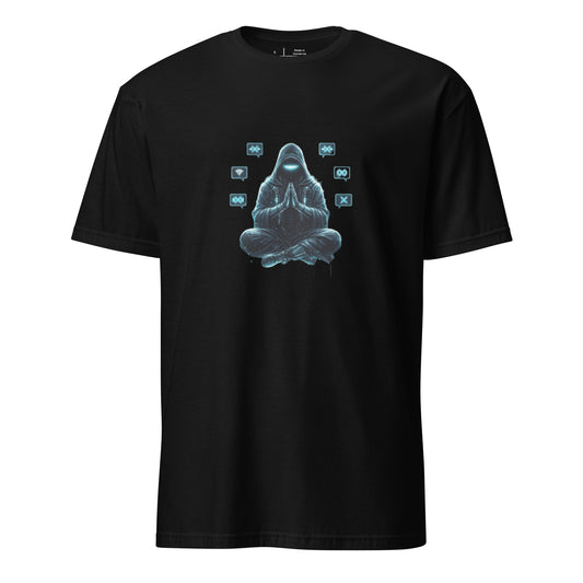 Digital Monk - Cyber Streetwear - Short-Sleeve Unisex T-Shirt - Graphic Tee - Black - Front