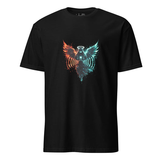Angel Transmission – Cyber Graffiti - Short-Sleeve Unisex T-Shirt - Graphic Tee - Black - Front