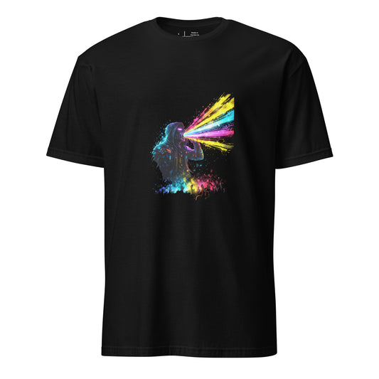 Neon Club Prophet – Nightlife Graffiti Energy - Short-Sleeve Unisex T-Shirt - Graphic Tee - Black - Front