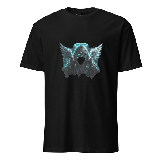 Cover Up Angel: Eyes Wide Open – Cyber Mystic - Short-Sleeve Unisex T-Shirt - Graphic Tee - Black - Front