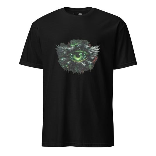 Neon Surveillance Society – Anti-System - Short-Sleeve Unisex T-Shirt - Graphic Tee - Black - Front