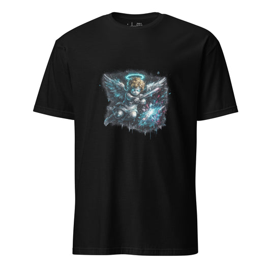 Neon Riot Cherub – Cute Rebellion - Short-Sleeve Unisex T-Shirt - Graphic Tee - Black - Front