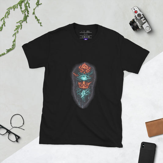 Neon Rebellion Totem - Short-Sleeve Unisex T-Shirt - Graphic Tee - Black - Front