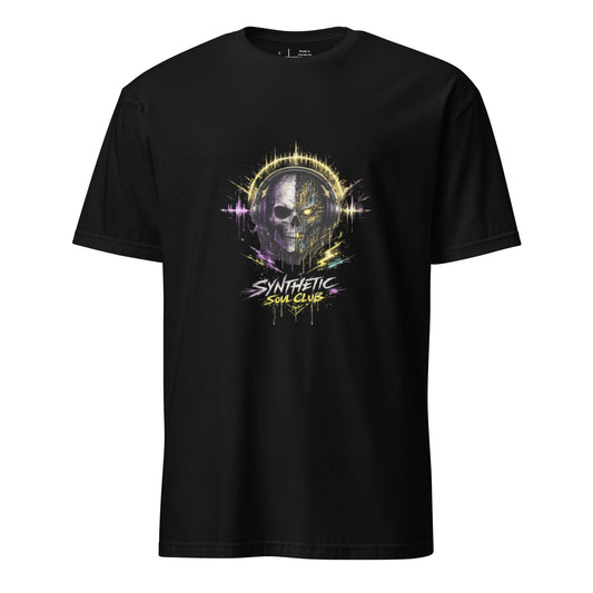 Synthetic Soul Club – Cyberpunk Music - Short-Sleeve Unisex T-Shirt - Graphic Tee - Black - Front