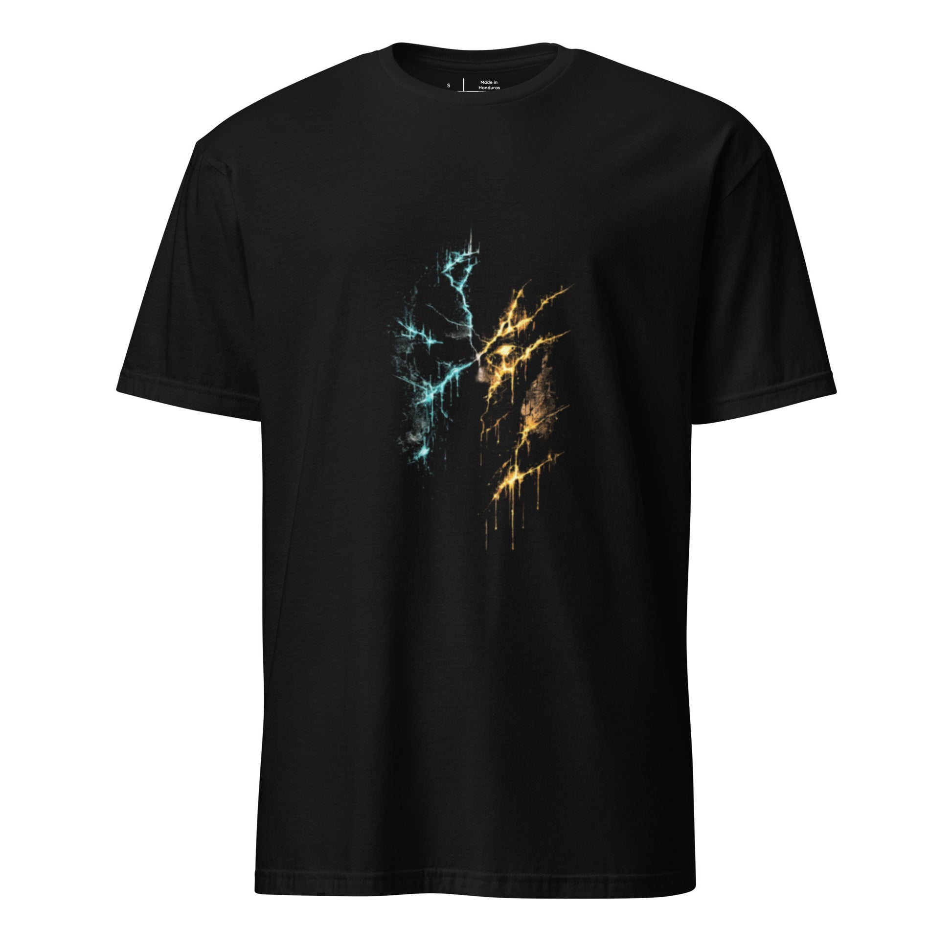 Cover Up Reality Leak – Glitch Realism - Short-Sleeve Unisex T-Shirt - Graphic Tee - Black - Front