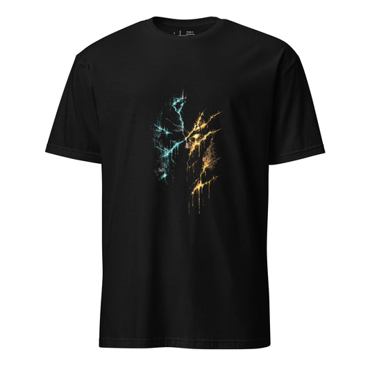 Cover Up Reality Leak – Glitch Realism - Short-Sleeve Unisex T-Shirt - Graphic Tee - Black - Front
