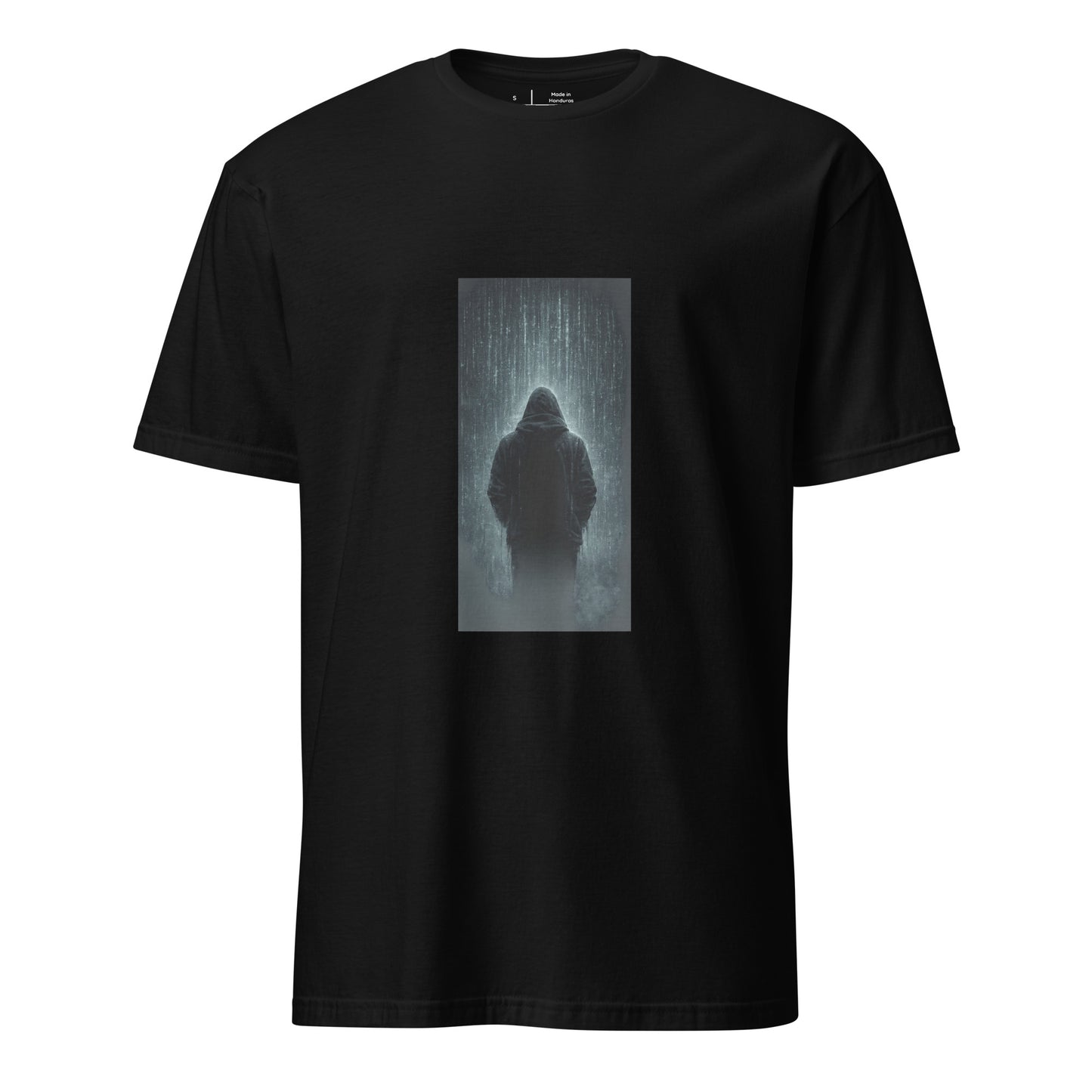 After The Noise – Minimal Cyber Noir - Short-Sleeve Unisex T-Shirt - Graphic Tee - Black - Front