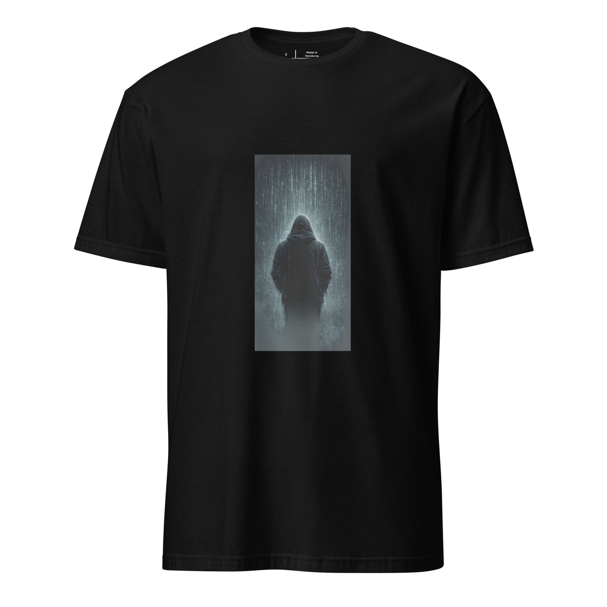 After The Noise – Minimal Cyber Noir - Short-Sleeve Unisex T-Shirt - Graphic Tee - Black - Front
