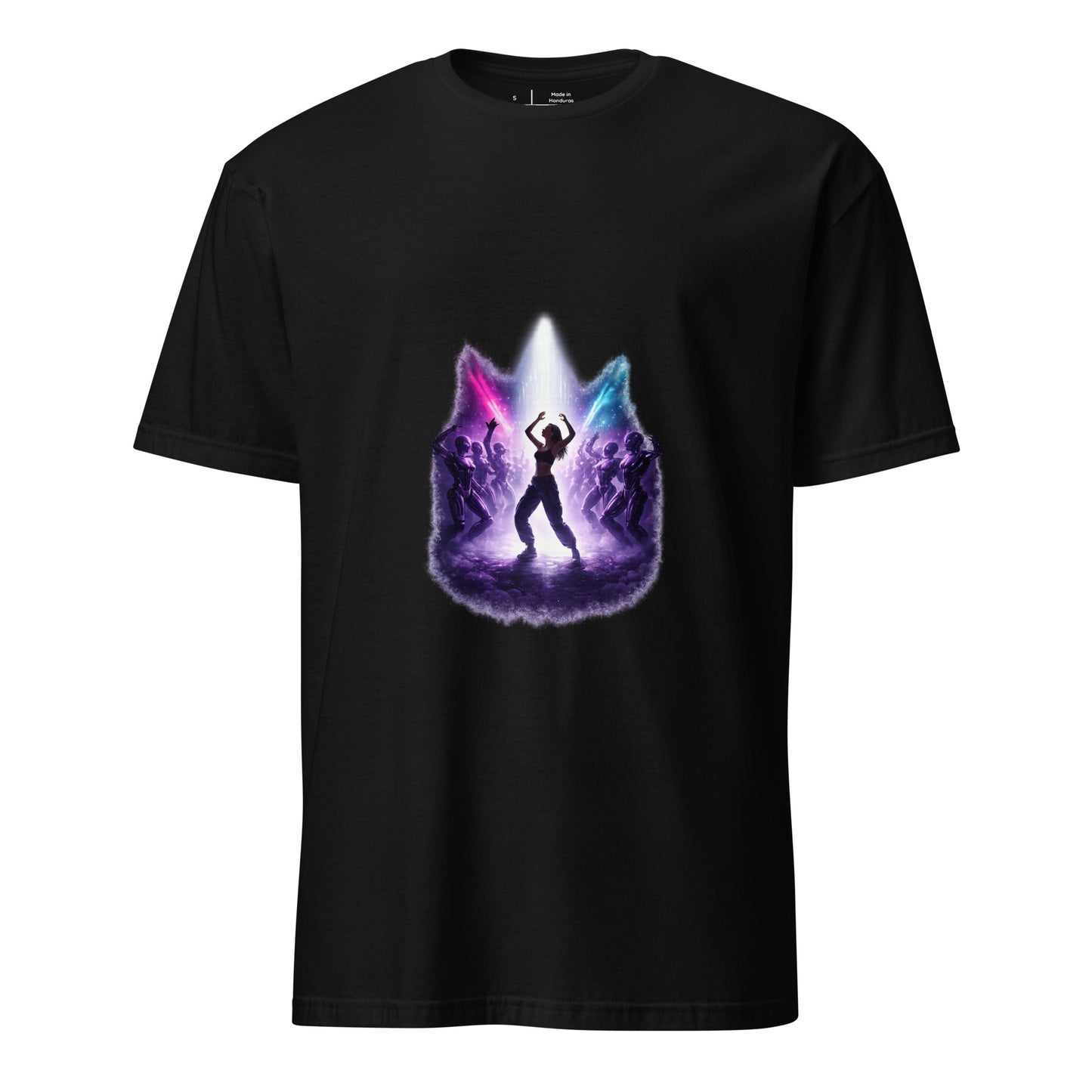 Last Human On The Dancefloor – Sci-Fi Rave - Short-Sleeve Unisex T-Shirt - Graphic Tee - Black - Front