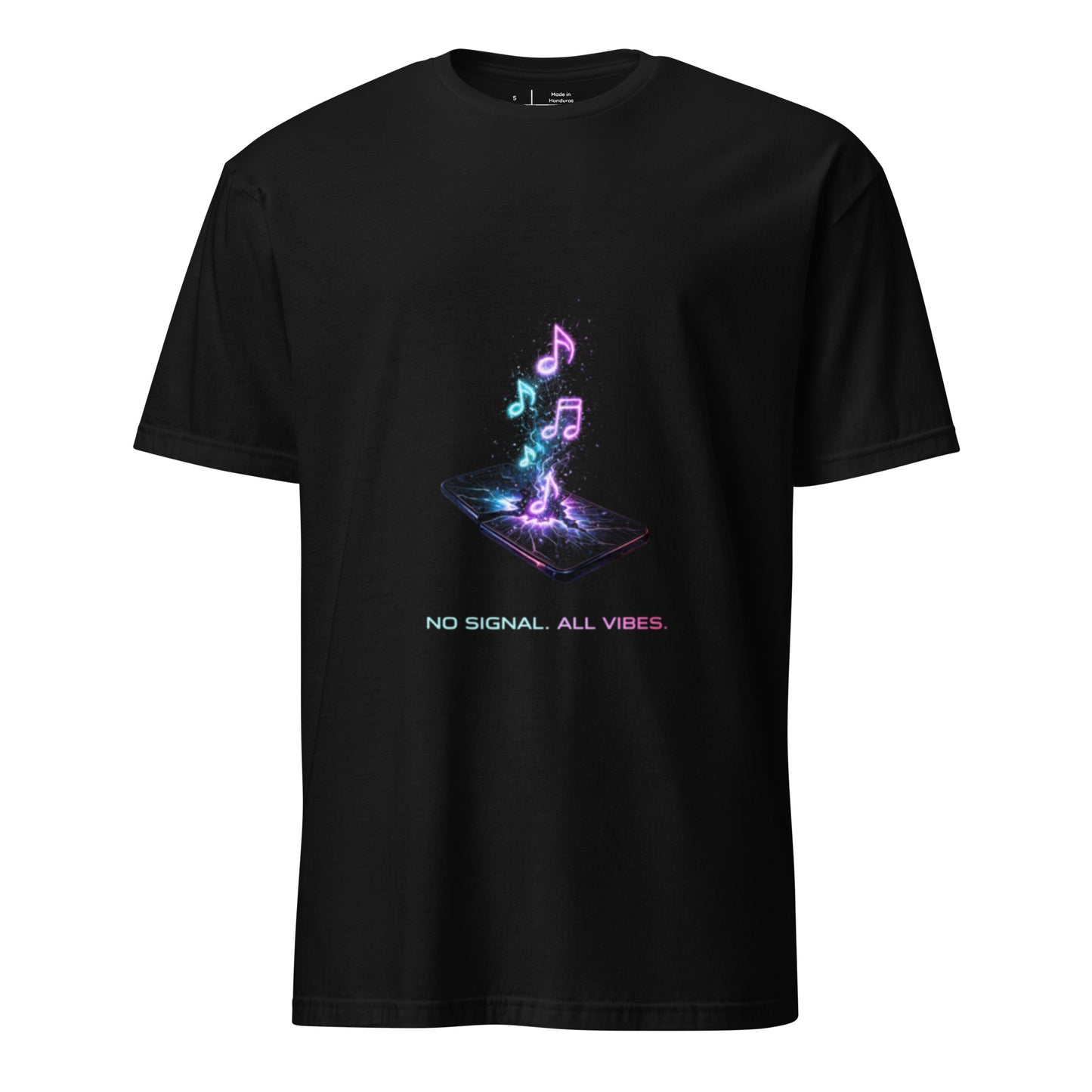 No Signal. All Vibes. – Rave Culture - Short-Sleeve Unisex T-Shirt - Graphic Tee - Black - Front