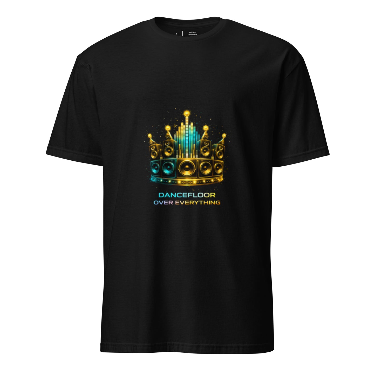 Dancefloor Over Everything – Cyber Rave - Short-Sleeve Unisex T-Shirt - Graphic Tee - Black - Front