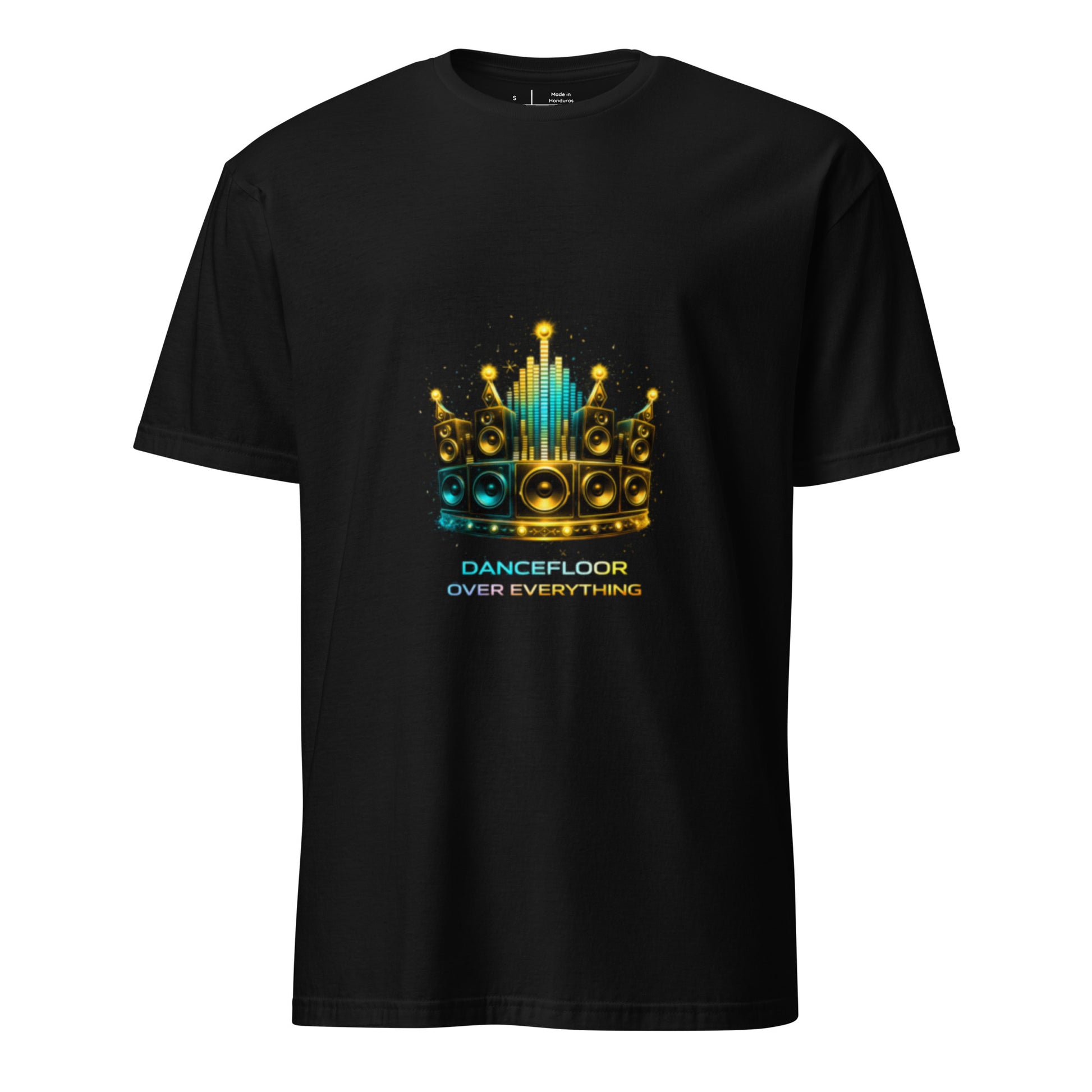 Dancefloor Over Everything – Cyber Rave - Short-Sleeve Unisex T-Shirt - Graphic Tee - Black - Front