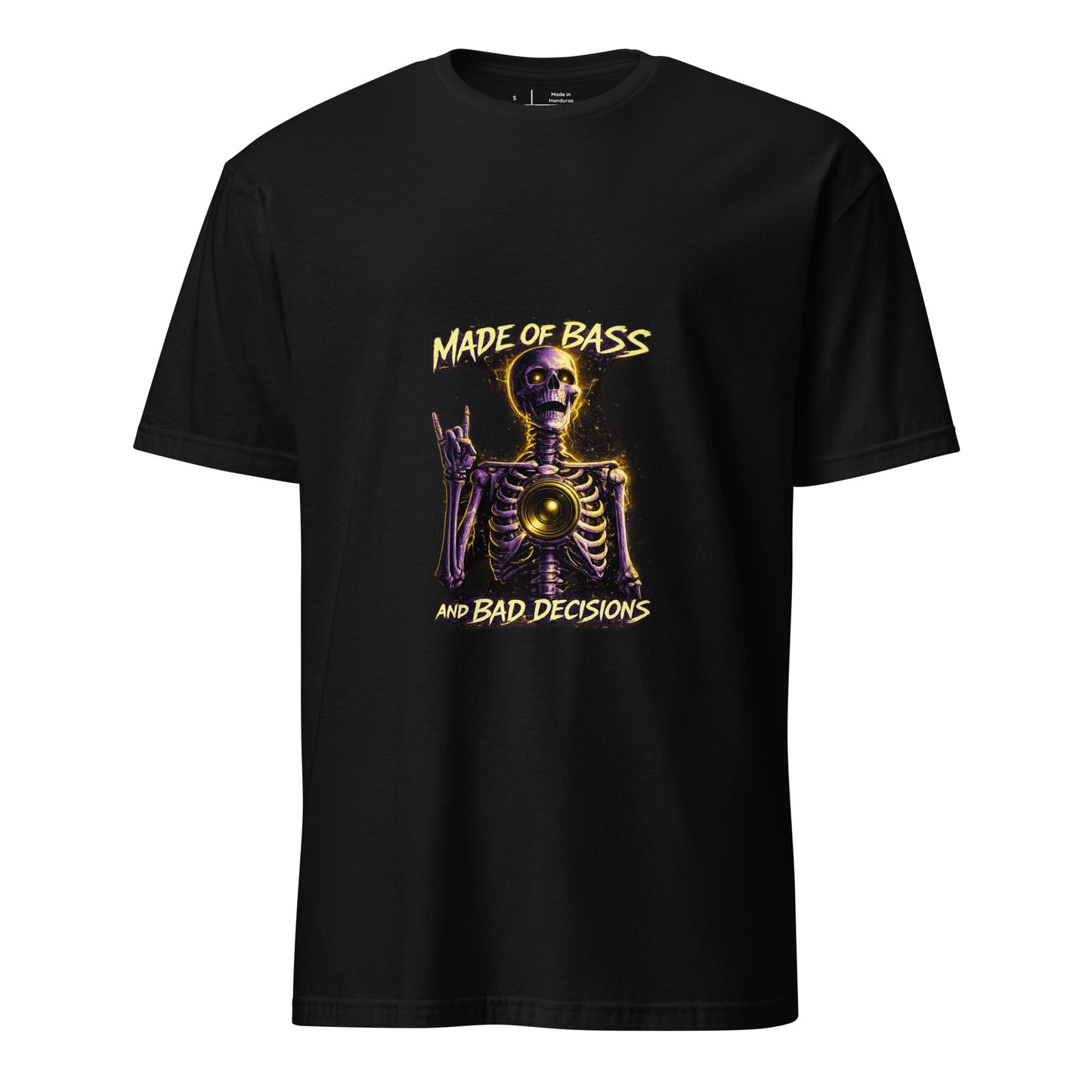 Made Of Bass And Bad Decisions – Cyber Rave - Short-Sleeve Unisex T-Shirt - Graphic Tee - Black - Front