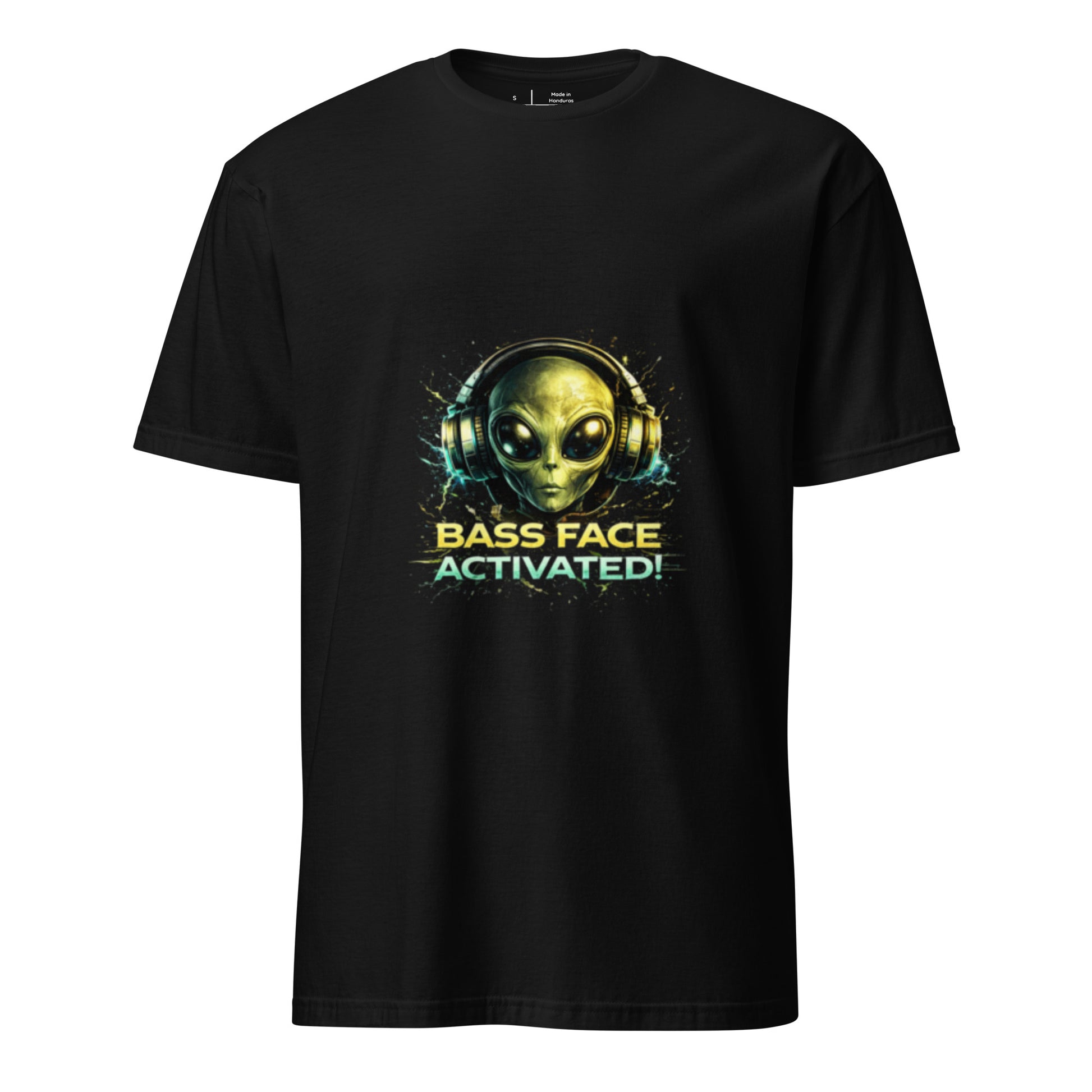 Bass Face Activated – Alien Rave - Short-Sleeve Unisex T-Shirt - Graphic Tee - Black - Front