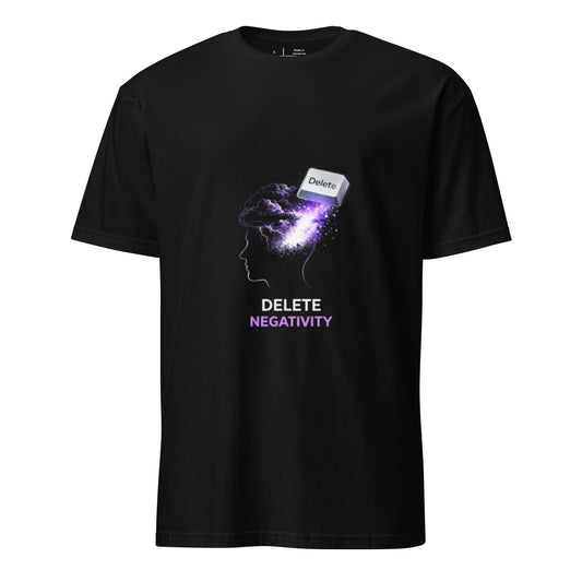 Delete Negativity – Positive Mindset - Short-Sleeve Unisex T-Shirt - Graphic Tee - Black - Front