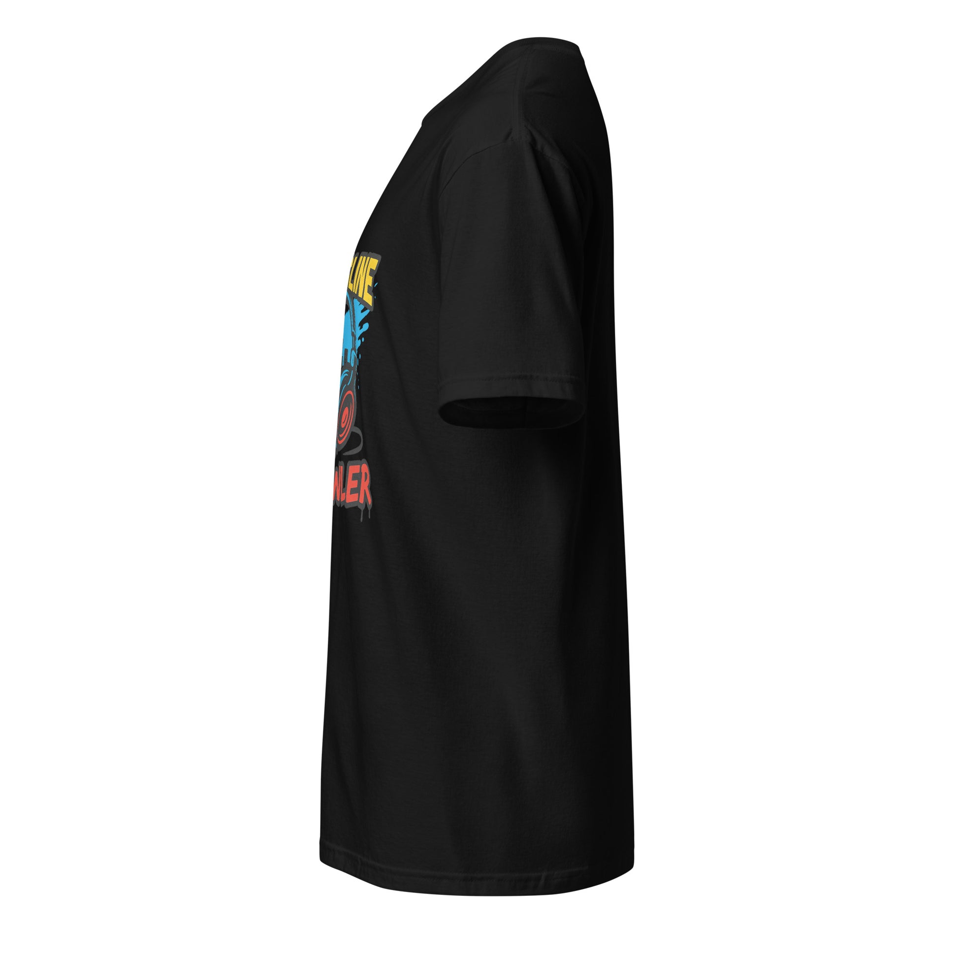 Bassline Brawler - Battle-Ready Beats - Short-Sleeve Unisex T-Shirt - Graphic Tee - Black - Left side